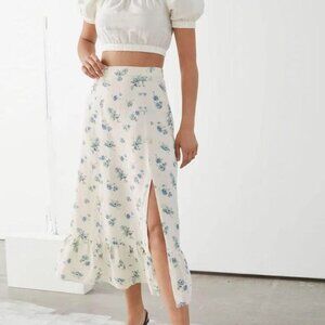 &other stories blue flower skirt